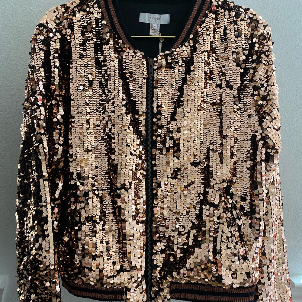 Scripted Sequin Bomber Jacket - Scripted- NWT. New With Tags. - Picture 5 of 16
